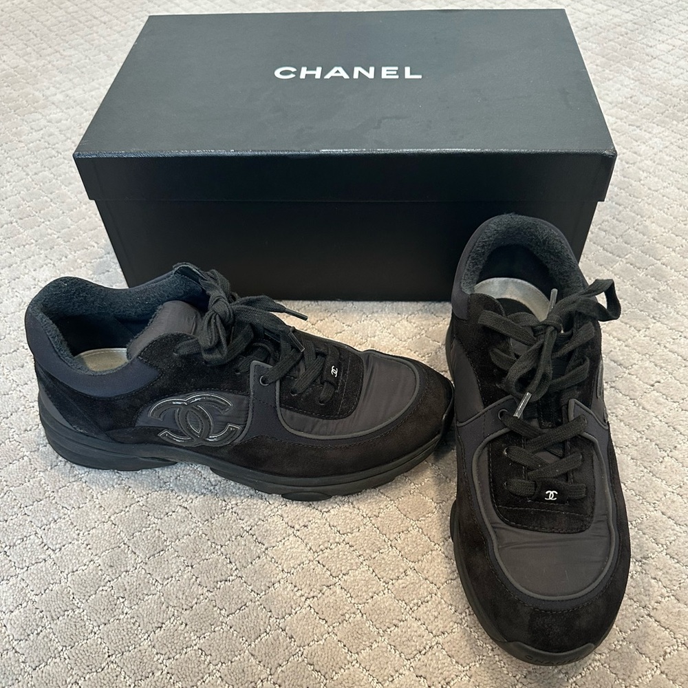 Chanel Interlocking CC Nylon & Suede Athletic Sneaker - Men’s Size 44 (US 11)